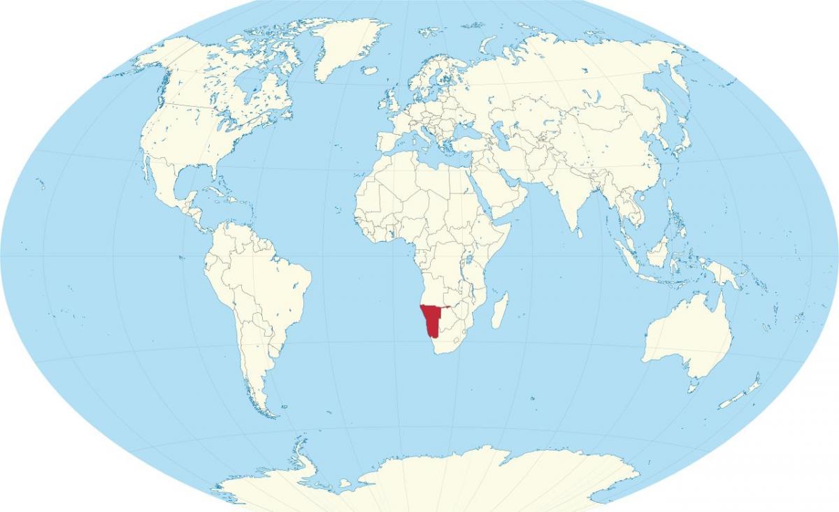 나미비아에 위치하는 세계 지도